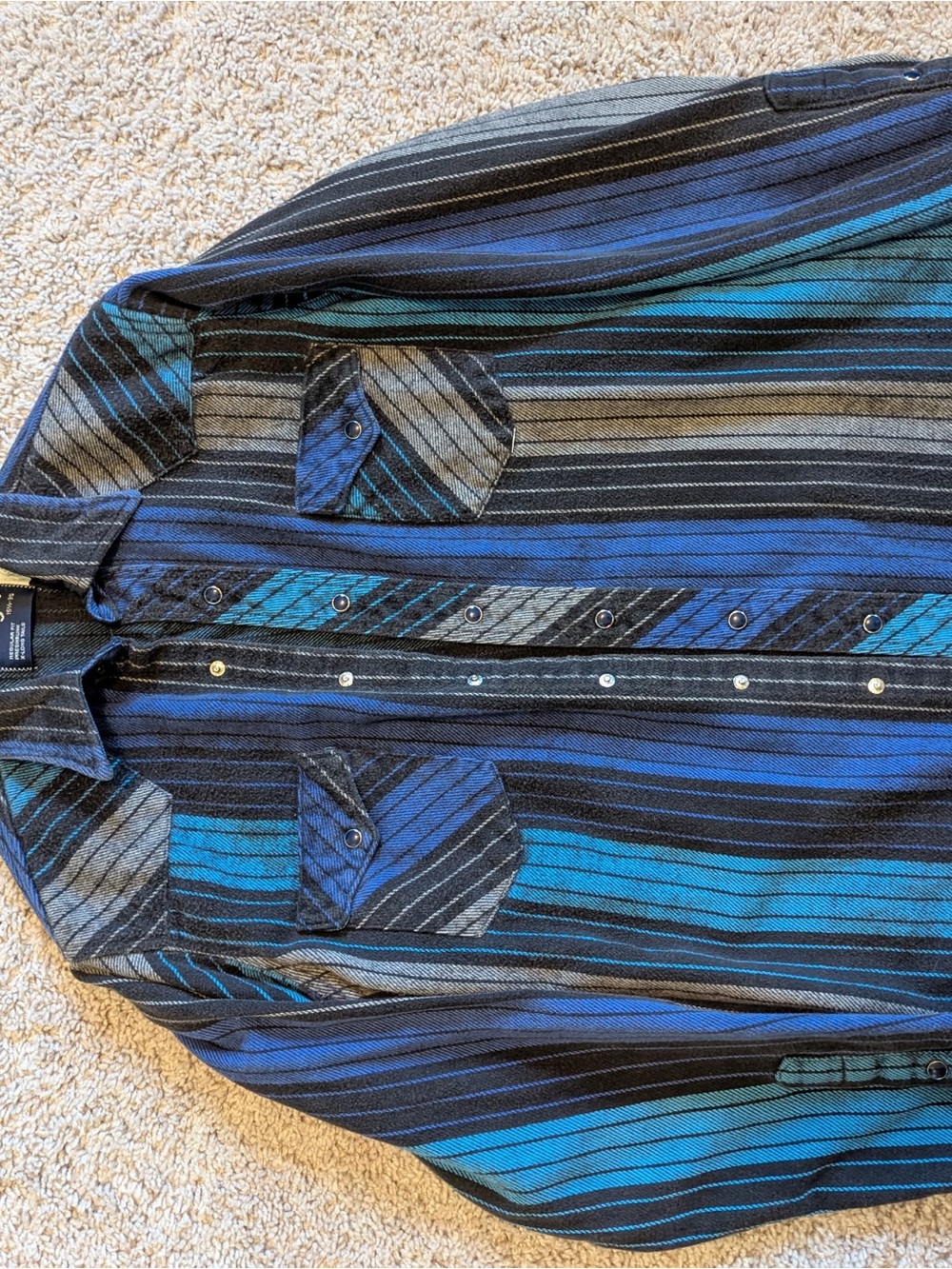 Men's Blue Striped Button-Up Shirt